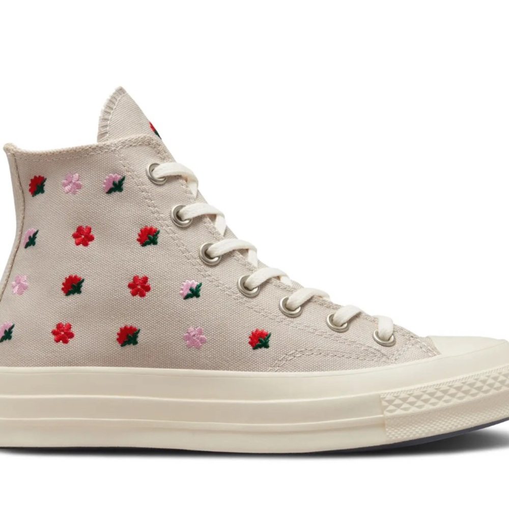 CONVERSE Embroidered Floral High-Top Sneakers